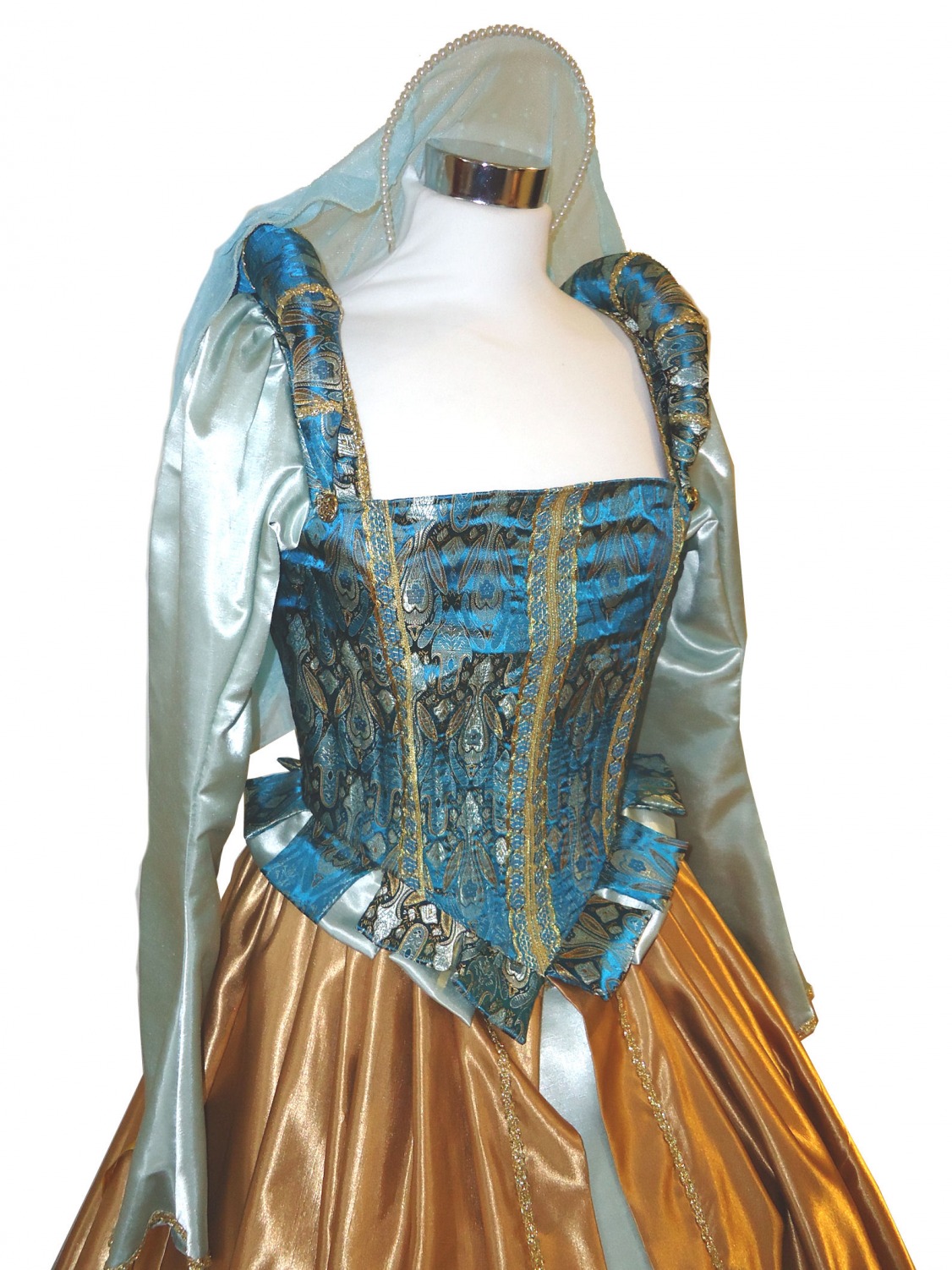 Ladies Deluxe Medieval Tudor Costume and Headdress Size 8 - 10 Image